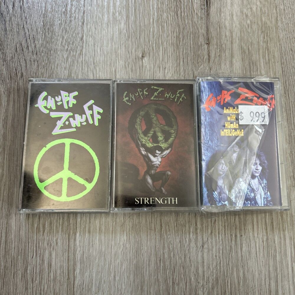 Enuff Z'Nuff Cassette Tape Lot of 3 Strength Animals with Human Intelligence